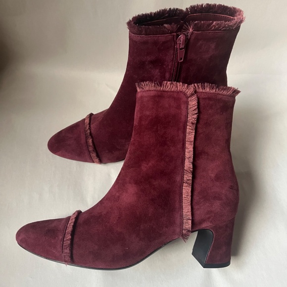 Vaneli Maroon Almond Toe‎ Zip Cushioned Comfy Ankle Cap Toe Fridge Booties Shoes - Picture 9 of 16